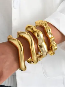 Women's Abs Resin Open Bracelet Set, Fashionable Bangle, Bangles Bracelets, Trendy Jewelry, Vintage Exaggerated Luxury Design, Perfect for Daily Wear, Parties, Weddings & Gifts