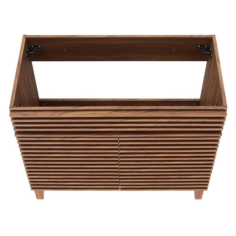 Modway Render 36" Bathroom Vanity Cabinet in Walnut