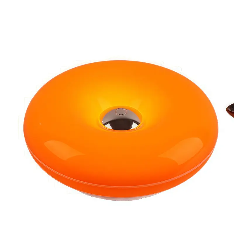 Modern Orange Donut Plug-in Wall Sconce - Midcentury Style 12W Light Dimmable Adjustable RGB Lighting LED Table Lamp Compatible, Charging Cable Included, Living Room Bedroom Room Decor Home Goods Indoor Lighting, Sohochic