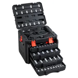 fathersdaygift VEVOR Mechanics Tool Set, 230-Piece Mechanic Tool Kit, 1/4 in, 3/8 in, and 1/2 in Drive, SAE and Metric Socket Set, Wrenches, Screwdriver Bits, Accessories, and Storage Case, for Automotive Repair