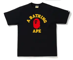 Bape College Colors Yellow/Red Tee Black - L