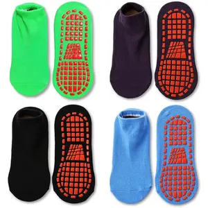 KF5-SK37  Non Slip Kids Trampoline Socks with Grippers for Toddler Children - Anti Skid Grip Socks for Boys & Girls