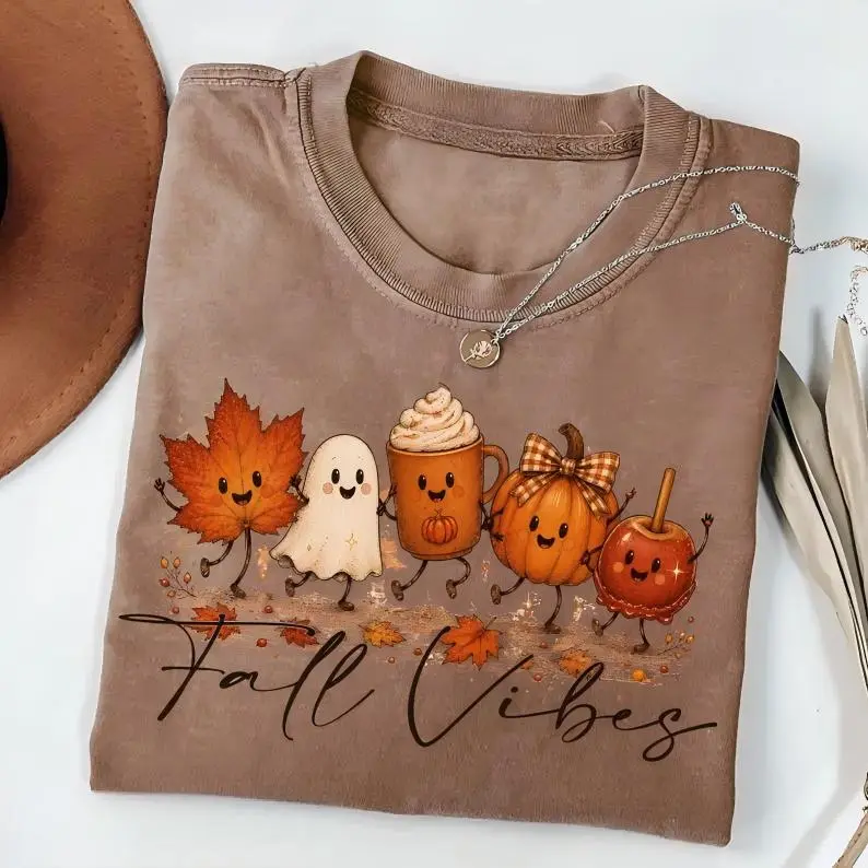 Fall Pumpkin Shirt, Autumn Vibes Graphic Tee, Thanksgiving T-Shirt, Cozy Pumpkin Season Apparel, Fall Mom Shirt, Thankful Tees