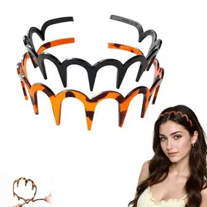 2026 New U Shape Fashion Tooth Hair Comb Headband, High Cranium Head Bands for Women's Hair, Zig Zag Headbands for Women, Wavy Teeth Hairs Hoop for Women Girls Hairs Accessory Styling (Mix 2PCS, M)