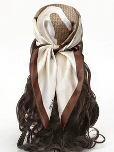 Women's Silk Print Bandana Scarf, Fashionable Simple Style, Business Meeting, Casual Travel, Holiday Party, 70 Square Inches, Wild Rags Head Scarf