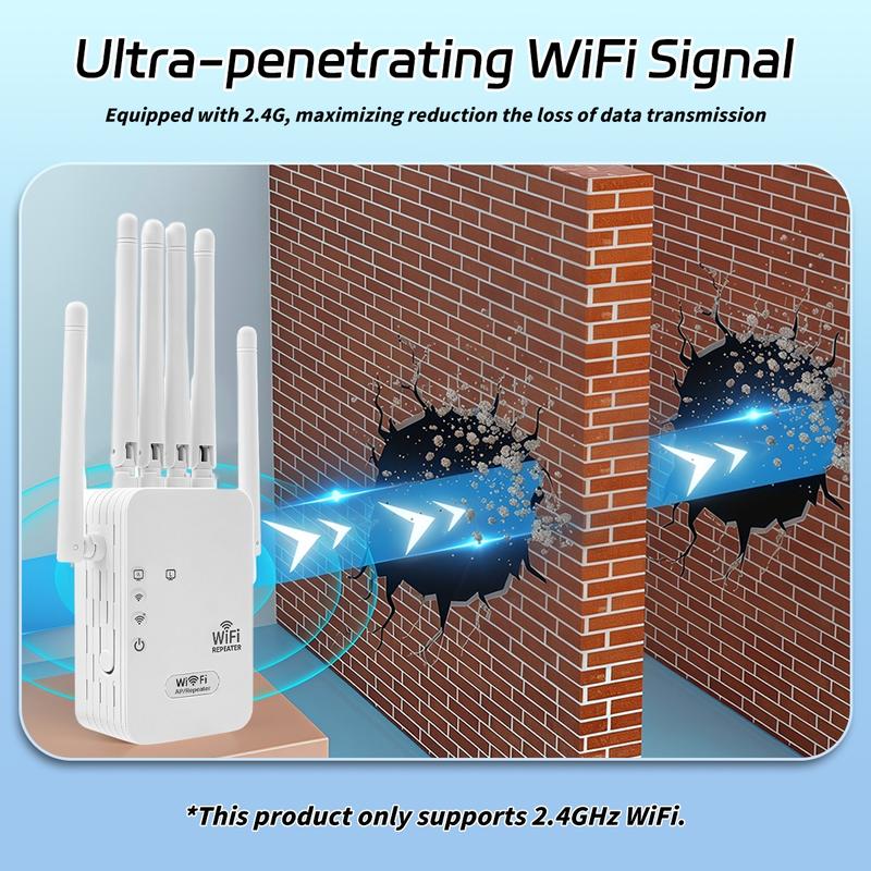 2026 WiFi Booster, Covers 5000 Sq.Ft & 50+ Devices, 2.4GHz WiFi 300Mpbs High Speed, with Ethernet Port, Suitable for Gaming, Streaming & Work, WiFi Repeater, WiFi Range Extender