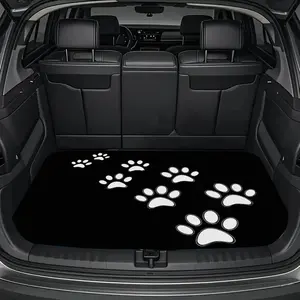Durable Car Trunk Mat - Puppy Paw Print Car Tail Carpet, Vehicle Interior Floor Mat, Suitable for Sedans, Suvs And Outdoor Travel