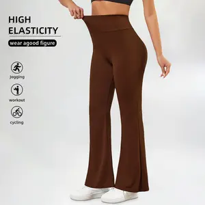 High-waisted fitness pants, high stretch, European/American style new arrivals, tight yoga leggings, flared casual pants