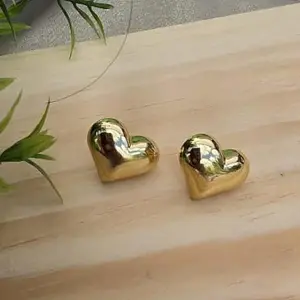 Zarcillos Corazon con baño de oro-Earring Gold Plated Heart-Pendant Jewelry