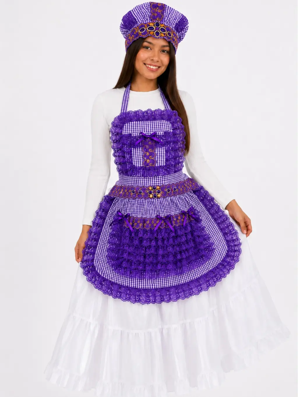 San Lázaro Apron Set with Handkerchief/Hat
