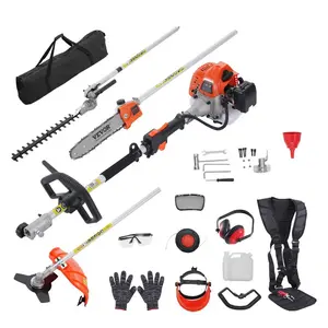 VEVOR 33CC 6-in-1 Multi-Functional Trimming Tools, Gas Hedge Trimmer, Weed Eater, String Trimmer, Brush Cutter, Edger, Pole Saw Chainsaw Pruner with Extension PoleVEVOR Super Brand Day