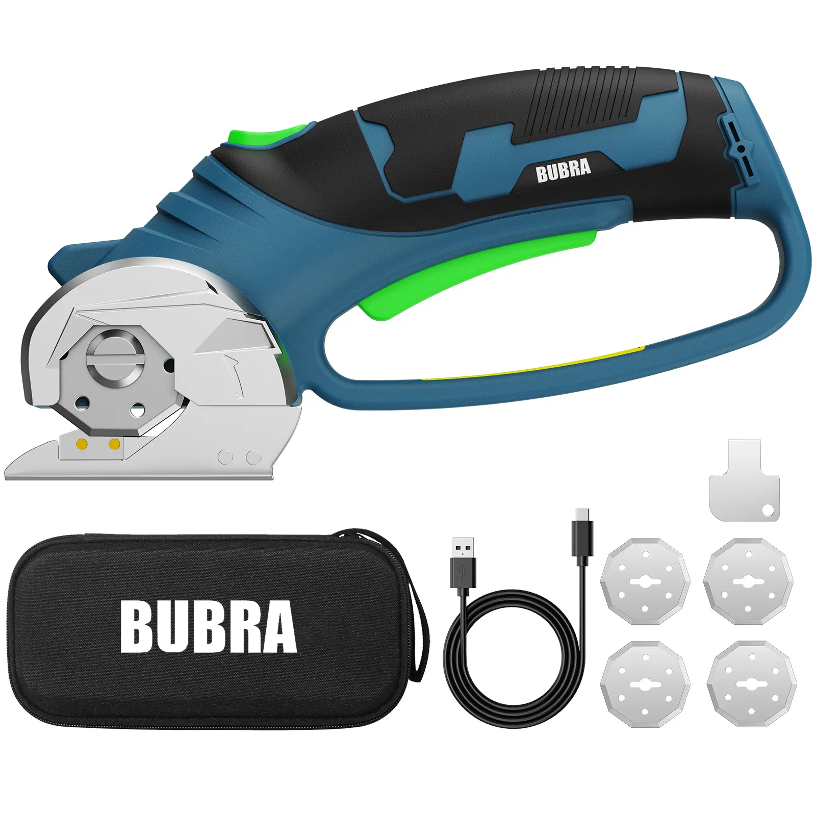 BUBRA Cordless Electric Scissors - SK5 Steel Cardboard Cutter with 4 Blades