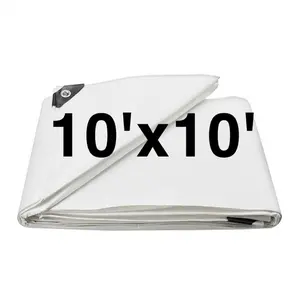 10x10 Heavy-Duty Poly Tarp, Waterproof Multi-Use Cover for Camping, Construction, Outdoor Protection