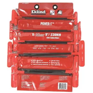 212 MAIN 9-Piece Ball Key Power T-Key Set, 9 in. Arm, Heat Treated, Rust Resistant, EklindA Tool 269-60809, Stored in Vinyl Pouch