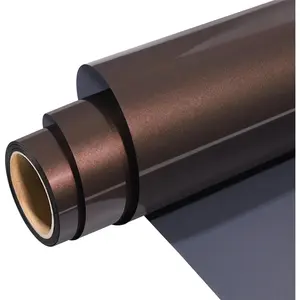 Metallic Brown HTV Heat Transfer Vinyl Roll,12''x5ft Mocha Brown Iron on Vinyl, Heat Press Vinyl for T-Shirts,Fabrics,Easy to Weed & Cut