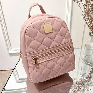 Trendy Geometric Mini Backpack, Colorblock Zipper Multi-Pocket Bag, Adjustable Shoulder Straps, Perfect for Work School Shopping Daily Use, Lightweight Backpack
