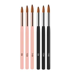 3Pcs Acrylic Nail Art Brushes Set 8/10/14mm Wooden Rod Crystal Pen For Acrylic Powder Extension&Carving Manicure Tool Nail Art Tools