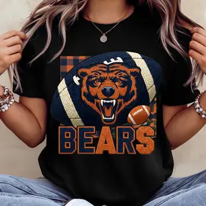 UOSO Chicago Football Bear Tshirt Gift For Fan