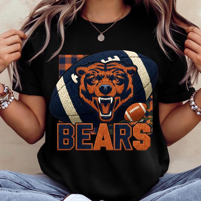 TLXT Chicago Football Bear Tshirt Gift For Fan