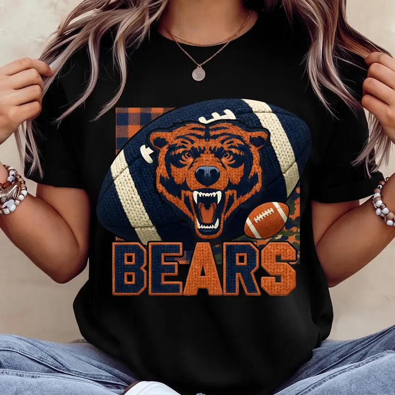 TLXT Chicago Football Bear Tshirt Gift For Fan
