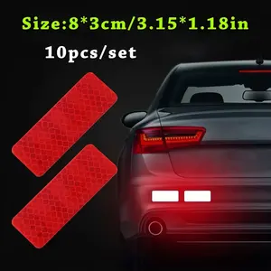 10 Pieces of Car Bumper Reflective Stripe Stickers-Enhance Your Night Driving Safely and Style!