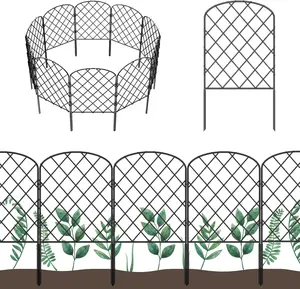 10 Pack Decorative Garden Fence, Total 10ft(L) x 24in(H) Animal Barrier Border, Rustproof Metal Wire Section Edging Fencing Panel for Outdoor Patio Garden Yard, Arched