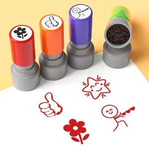 Round Stamp, 4 Counts/set Mini Encouragement Stamp, Teacher Comment Stamp, Student Reward Stamp, Office Stationery & Supplies