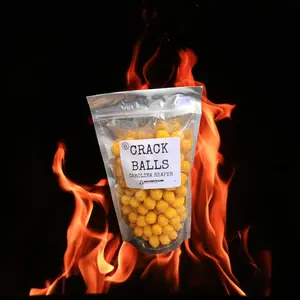 Crack Balls - Carolina Reaper Cheese Balls  by Death Nuts Snack Crunchy Spicy Crispy Flavor