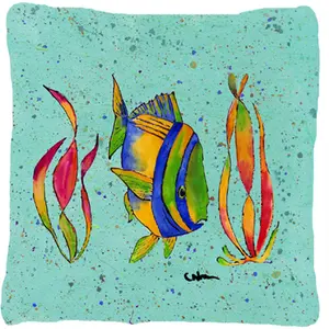 212 MAIN Tropical Fish Decorative Pillow - Unique Artwork Design, Heavyweight Fade-Resistant Indoor-Outdoor Fabric, Weather Resistant Cushions for Outdoor Sofas, Furniture