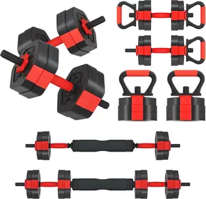 Dumbbell Sets Adjustable Weights, Free Weights with Connector, Non-Rolling Adjustable Dumbbell Set, Barbell for Home Gym, Hexagon, Cement Mixture