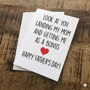 Funny Father’s Day Cards -Father's Day Cards for Father - 5x7 Inch Individual Greeting Card with Blank White Envelope