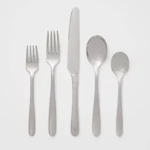 20pc Millinocket Flatware Set Silver - Threshold 20pc Millinocket Flatware Set Silver - Threshold