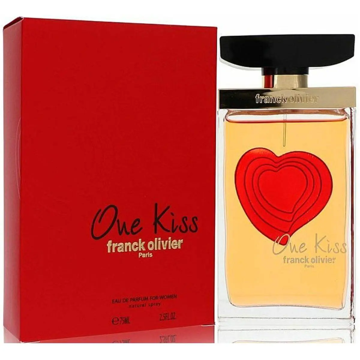 Franck Olivier 1 Kiss EDP Women's Perfume (2.5 fl oz) - Citrus-Infused, Grapefruit, Blackcurrant, Plum, Woody Musk Scent, New In Box, Citrus-Infused Women's Fragrance Variant, Blackcurrant Women's Fragrance