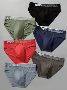 6 Pcs/Lot Men's Briefs Underwear Letter Comfortable Panties Shorts Sexy Boxer Shorts Gifts for Man Underpants