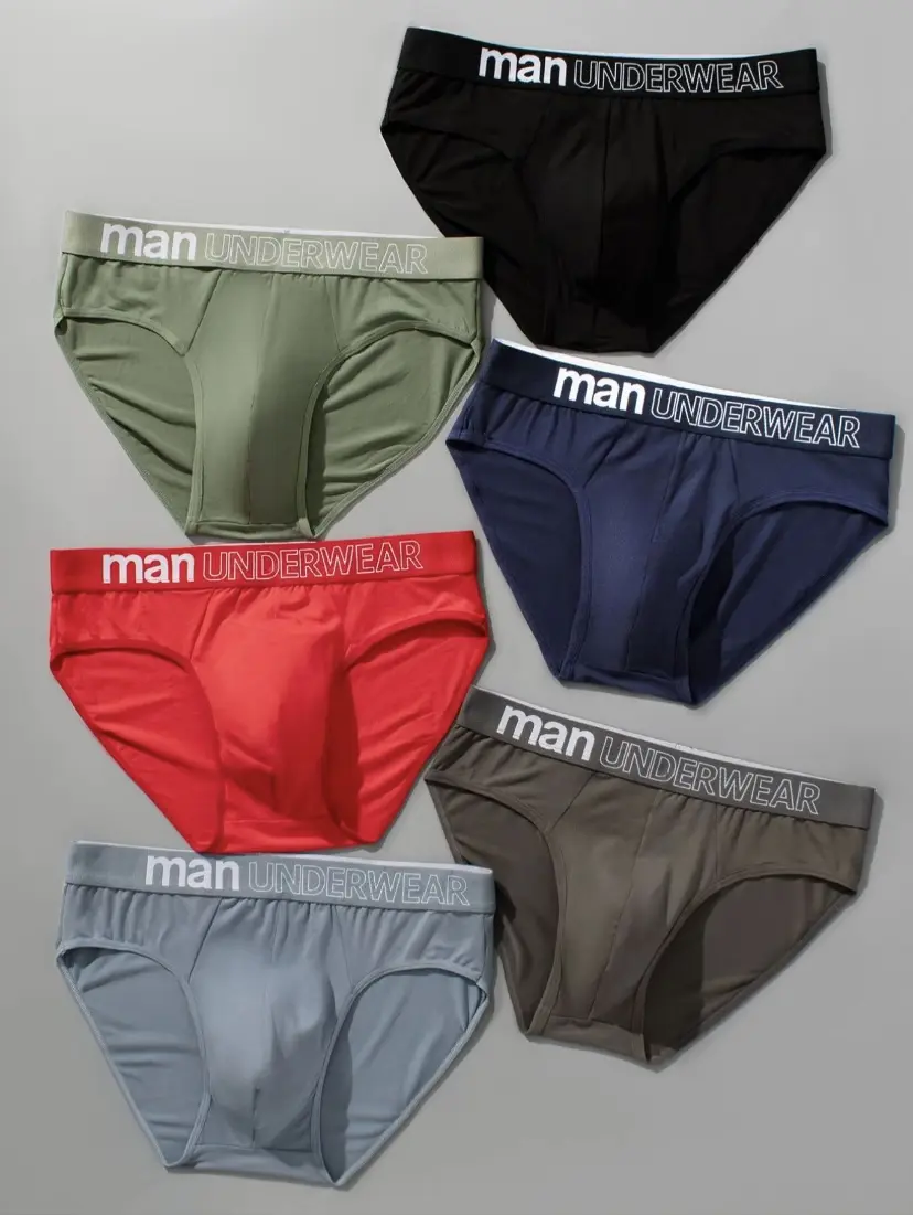 6 Pcs/Lot Men's Briefs Underwear Letter Comfortable Panties Shorts Sexy Boxer Shorts Gifts for Man Underpants