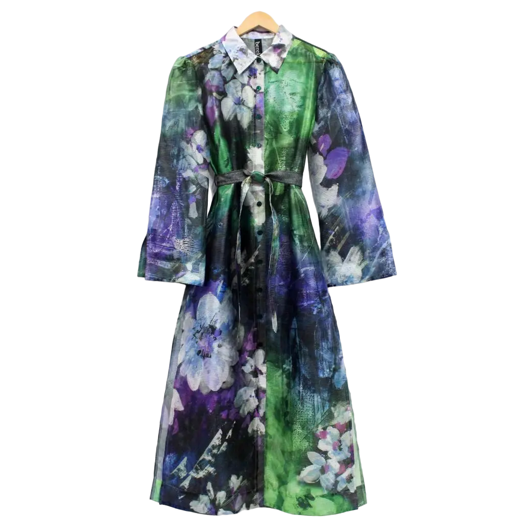 Glistening Floral Burnout Duster