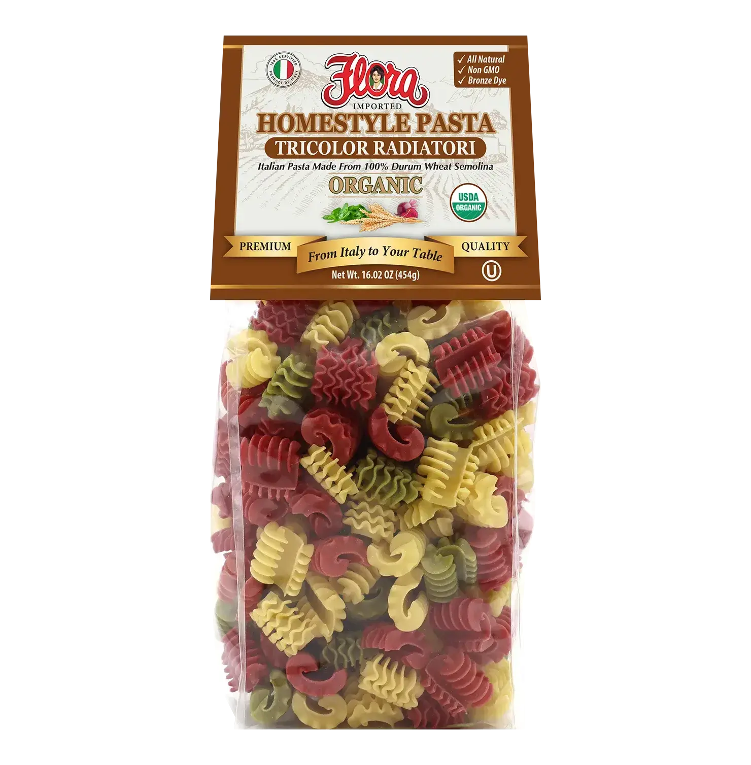Homestyle Radiatori Pasta - Tricolor Organic - 16.02 oz
