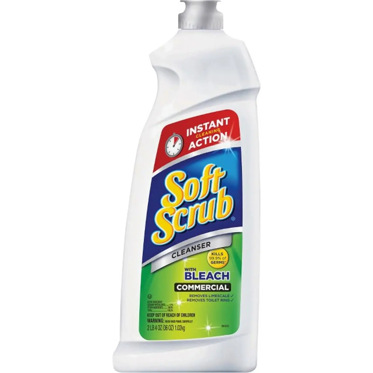 212 MAIN Soft Scrub Disinfectant Cleanser with Bleach - 36 fl oz White Cleaner, Household Stain Remover, Commercial Grade for Camping, Kills Germs