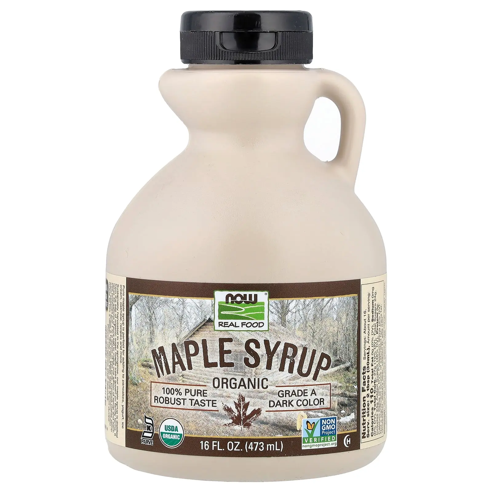 NOW Foods Real Food, Organic Maple Syrup, Grade A, Dark Color, 16 fl oz (473 ml) NOW Foods Real Food, Organic Maple Syrup, Grade A, Dark Color, 16 fl oz (473 ml)