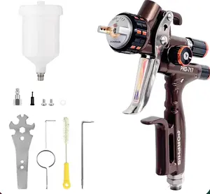PORPHIS PRD-717 Car Paint Spray  Heavy Duty Industrial Airbrush for Basecoat & Clearcoat 8-29 PSI Pressure