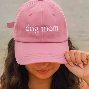 Dog Mom Themed Adjustable Hats 4 Varieties Cotton Design with Comfortable Backing