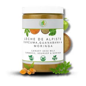 VIRAL Leche de Alpiste, Curcuma, Guanabana & Moringa (Premium Canary Seed Milk – with Turmeric, Soursop & Moringa) – Superfood Blend by Bexpertsusa– 16 oz