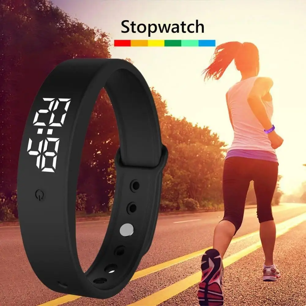 LED Digital Smart Bracelet Waterproof Smart Watch with Body Temperature Monitor Vibration Alarm Reminder Smart Band