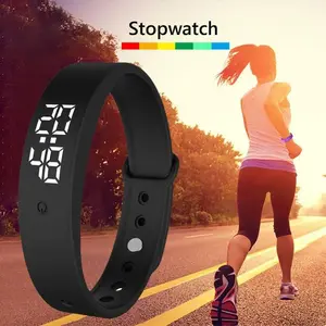 LED Digital Smart Bracelet Waterproof Smart Watch with Body Temperature Monitor Vibration Alarm Reminder Smart Band