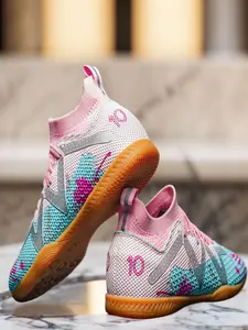 Men's All Over Print Lace Up Sports Soccer Shoes, Sporty Breathable Comfortable Sports Football Shoes, Non-slip & Wear-resistant Sports Training Shoes for Indoor Outdoor, Football Boots