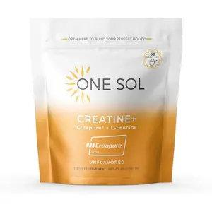 One Sol Creatine for Women – All-Natural Creapure & Leucine Formula to Support Lean Muscle, Recovery, Brain & Bone Health, Unflavored, 60 Servings