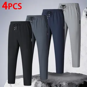 Ultra Stretch Mens Quick Dry Athletic Pants Casual Drawstring Tapered Track Pants for Gym Workouts and Running