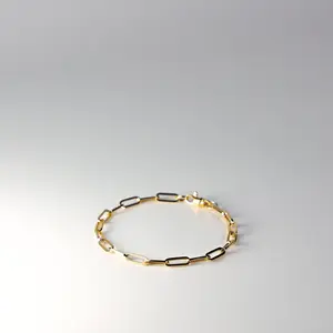 14K Gold Paperclip Link Bracelet 4MM - Model AB0765