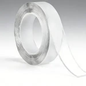 Nano double-sided tape, Durable double sided, super strong transparent adhesive, washable, reusable, and leaves no residue. Suitable for bathrooms, kitchens, crafts, home use, office use, and storage.