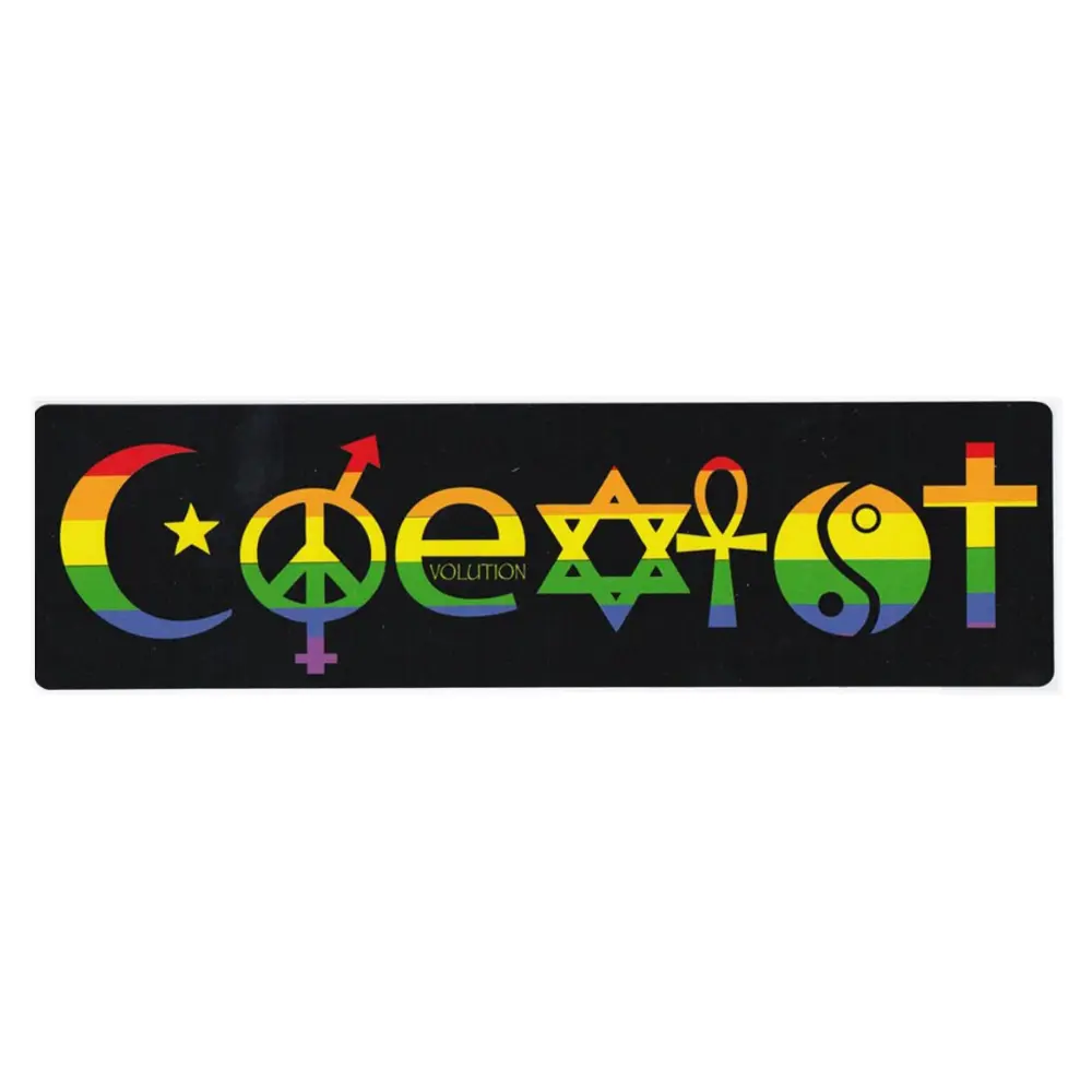 COEXIST Rainbow Bumper Sticker & Magnet - Vibrant Car Bumper Decal & Versatile Magnetic Accessory for Cars & Refrigerators